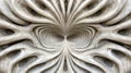 Abstract, organic, 3D rendered sculpture resembling a tunnel or cavern with a symmetrical, textured surface Royalty Free Stock Photo