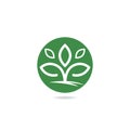 Green plant vector logo design.