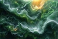 Abstract organic green wavy background. Generative AI Royalty Free Stock Photo
