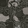 Abstract Organic Line Pattern With Monochrome Shapes and Hand-Drawn Textures Royalty Free Stock Photo