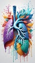 Abstract human lungs with multicolored polygon on white background Royalty Free Stock Photo