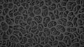 Abstract organic mesh pattern background. Overlapped black cell grid panels with drop shadow. 3D rendering image.