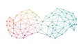 Abstract Organic Network, Fluid Data Structure, vector design Generative AI Royalty Free Stock Photo