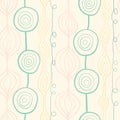 Abstract organic ornamental vertical vector pattern. Contemporary teal pink yellow mod art repeating floral shapes
