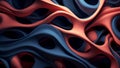 Abstract organic shapes with red and blue wavy patterns in smooth textures Royalty Free Stock Photo
