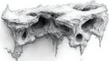 Abstract Organic Structure with Intricate Patterns and Hollow Cavities in Monochrome Design Royalty Free Stock Photo