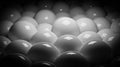 Abstract organic white balls structure background texture with low key lighting 3d render illustration Royalty Free Stock Photo