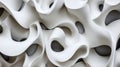 Abstract Organic White Wall Sculpture in Close-Up View
