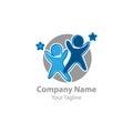Abstract organization logo concept with human element. Group or comunity design template. Vector illustration