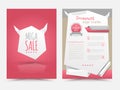 Abstract origami design vector template layout for magazine