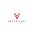 Abstract origami letter V logo design template. Flat style application icon.