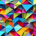 741 Abstract Origami Shapes: A contemporary background featuring abstract origami shapes in vibrant and harmonious colors that c Royalty Free Stock Photo