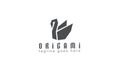 Abstract origami swan monogram logo design template Royalty Free Stock Photo