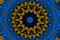 Abstract ornament of fractal hexagonal pattern with star in the middle on