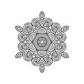 Abstract Ornament snowflake. Mandala. Vector Tattoo