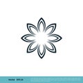 Abstract Ornamental Circle Flower Icon Vector Logo Template Illustration Design. Vector EPS 10 Royalty Free Stock Photo