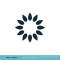 Abstract Ornamental Circle Flower Icon Vector Logo Template Illustration Design. Vector EPS 10 Royalty Free Stock Photo