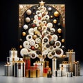 Abstract ornamental decorative stylized Christmas tree illustration