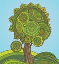 Abstract ornamental magic tree with a lot of details Royalty Free Stock Photo
