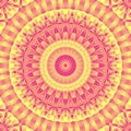 Abstract ornamental mandala pattern in elegant pink and yellow color. Royalty Free Stock Photo