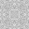 Abstract ornamental seamless pattern, ethnic print, black and white, kaleidoscope, mandala. Texture for wallpapers, fabric, wrap,