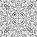 Abstract ornamental seamless pattern, ethnic print, black and white, kaleidoscope, mandala. Texture for wallpapers, fabric, wrap,