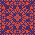 Abstract ornamental seamless pattern. Vector texture in orange and blue color Royalty Free Stock Photo