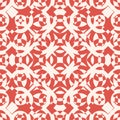 Abstract ornamental seamless pattern. Vector texture in red and beige color Royalty Free Stock Photo