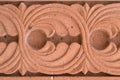 Abstract ornamnet carved on red stone - armenian church