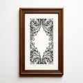 Abstract Ornate Frame: Ominous Vibe, Tattoo, Intricate Illustrations Royalty Free Stock Photo