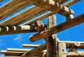 Abstract outdoor wooden canopy roof structure Royalty Free Stock Photo