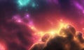 Abstract outer space endless nebula galaxy background. Generative AI