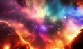 Abstract outer space endless nebula galaxy background. Generative AI