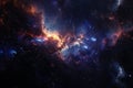Abstract outer space endless nebula galaxy background. Generative AI