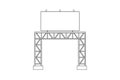 Abstract outline drawing, space frame structure of billboards vector illustration