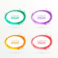 Abstract oval banners set in different colors