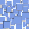 Abstract overlaping blue boxes, seamless pattern, vector illustration Royalty Free Stock Photo