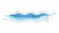 Abstract Overlapping Blue Waves with Transparency, vector design Generative AI Royalty Free Stock Photo