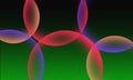 Abstract overlapping circles design with vibrant and neon colors glow effect Royalty Free Stock Photo