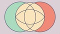 Abstract overlapping circles graphic, geometric design background element vector design Generative AI Royalty Free Stock Photo