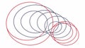 Abstract Overlapping Circular Shapes, vector design Generative AI Royalty Free Stock Photo