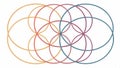 Abstract overlapping geometric circle pattern, modern design element vector design Generative AI Royalty Free Stock Photo