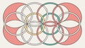 Abstract Overlapping Rings Athletic Connection Symbol, vector design Generative AI Royalty Free Stock Photo
