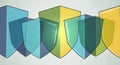 Abstract Overlapping Shields for Security and Protection Royalty Free Stock Photo