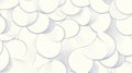 Abstract overlapping white circular shapes create seamless, uniform, and evenly spaced pattern with subtle shadows, evoking clean
