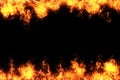 Abstract overlay Fire flames on a black background. Royalty Free Stock Photo