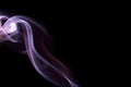 Abstract overlay pink smoke in shape of lightning on black background