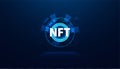 NTF Digital Image Concept Irreplaceable Token The only original art in the system. On a modern background Futuristic Royalty Free Stock Photo