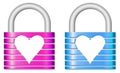 Abstract padlocks with heart