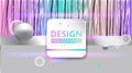 Abstract page template with crome 3d circles, cool minimalistick abstraction with wthite squere in center Royalty Free Stock Photo